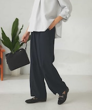 【洗える/イージーケア/ストレッチ/吸水速乾】美ラクるイージーワイドパンツ