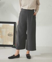 【マシンウォッシャブル】スエードライクワイドパンツ