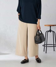 【マシンウォッシャブル】スエードライクワイドパンツ