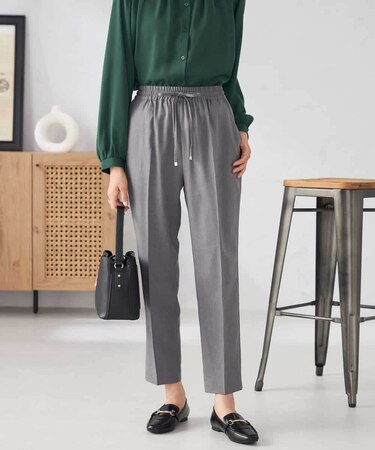 【洗える/イージーケア/ストレッチ/吸水速乾】美ラクるイージーテーパードパンツ