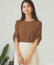 袖ギャザー楊柳カットソー