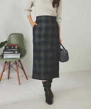 ラメチェックナロースカート
