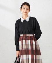 2WAYレースカラーニット