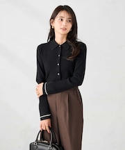 襟付きリブニット
