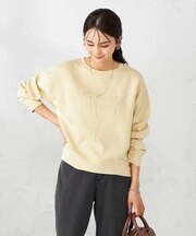 刺繍ロゴショートダンボールスウェット