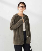 フェレットライクフェザーダブルフェイスカーディガン