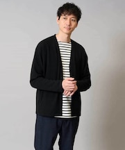 【イージーケア/ストレッチ】ガーターカーディガン【洗濯機で洗える】