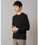 【イージーケア/毛玉になりにくい】ブロックリンクスジャカードクルーネックスマートＴシャツ【洗濯機で洗える】通勤/ビジネス/ジャケット〈ON/OFF SERIES