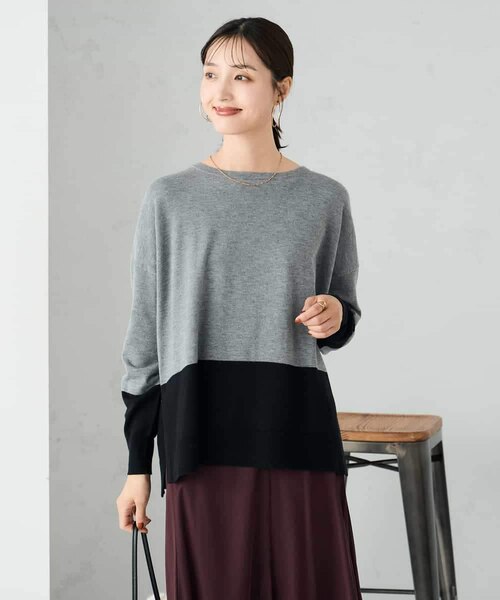 ドゥロワー バイカラー ニット ドゥロワー バイカラー ニット