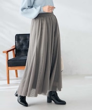 【洗える】チュールフレアスカート