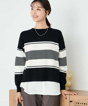 【2点セット】クロップドニット＆ベーシックブラウス