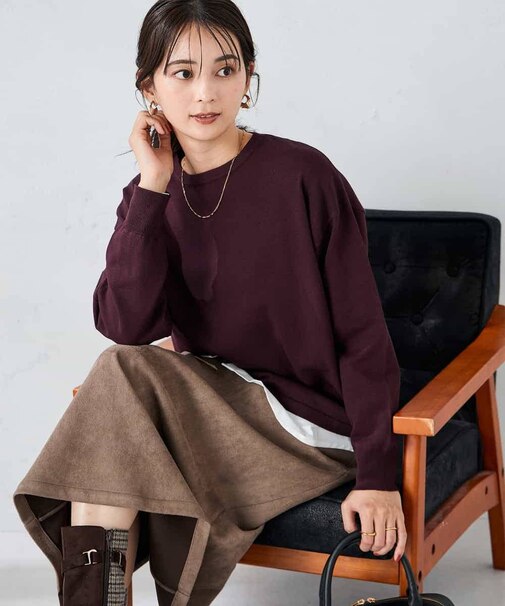 【2点セット】クロップドニット＆ベーシックブラウス