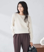 スパンコール混クルーネックニット