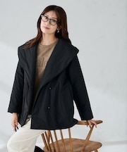 ショールカラー中綿コート