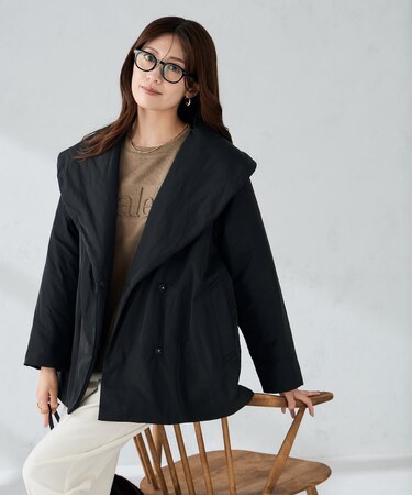 ショールカラー中綿コート