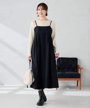 【洗える】バックオープンキャミワンピース