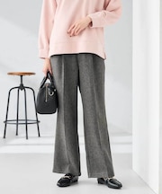 【マシンウォッシャブル】ツイード調ストレートパンツ