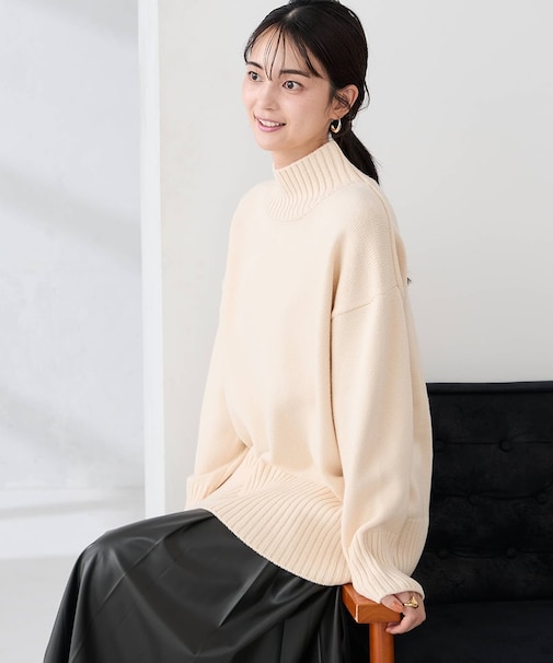 【洗える/静電気が起きにくい/雑誌InRed(宝島社)12月号掲載】バックスリットニット