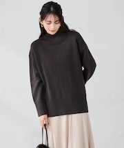 【洗える/静電気が起きにくい/雑誌InRed(宝島社)12月号掲載】バックスリットニット