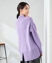 【洗える/静電気が起きにくい/雑誌InRed(宝島社)12月号掲載】バックスリットニット