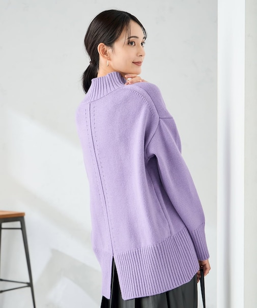 【洗える/静電気が起きにくい/雑誌InRed(宝島社)12月号掲載】バックスリットニット