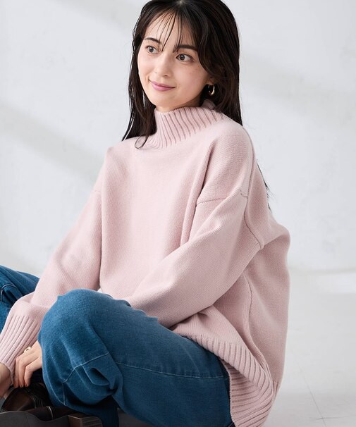 【洗える/静電気が起きにくい/雑誌InRed(宝島社)12月号掲載】バックスリットニット