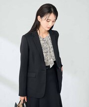 【洗える/イージーケア/ストレッチ】パウダーツイルテーラードジャケット