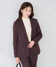 【洗える/イージーケア/ストレッチ】パウダーツイルテーラードジャケット