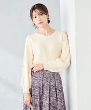 【洗える】求心風モックネックニット