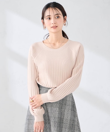 【洗える】求心風クルーネックニット【新色追加】