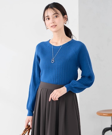 【洗える】求心風クルーネックニット【新色追加】