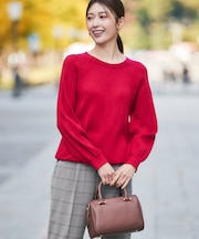 【洗える】求心風モックネックニット