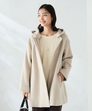 Aラインフーデッドミドルコート