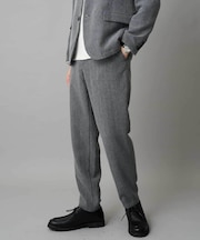 【雑誌MonoMax12月号掲載】LANATECヘリンボーンセミルーズパンツ【イージーケア/毛玉になりにくい/ストレッチ/洗濯機で洗える】