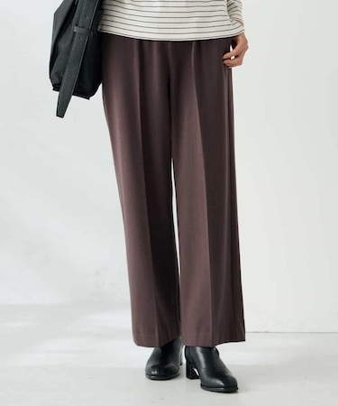 【イージーケア/洗える/ストレッチ】裏起毛美ラクるイージーワイドパンツ