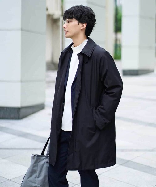 【830FPダウン/軽量/撥水/防風】ライトスカイダウンステンカラーコート