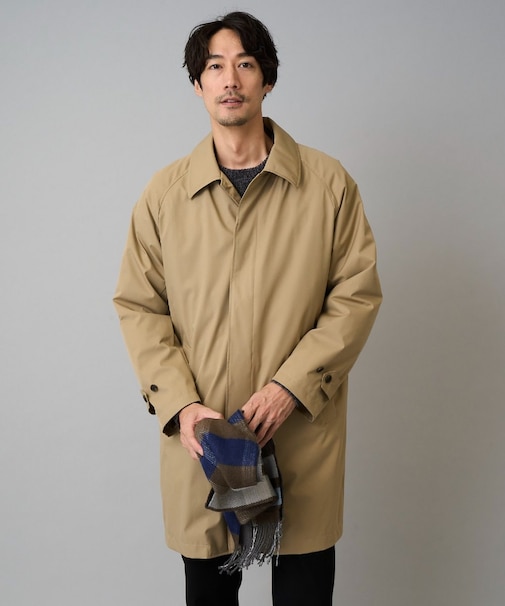 【830FPダウン/軽量/撥水/防風】ライトスカイダウンステンカラーコート