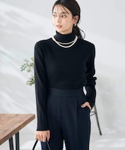 リブタートルニット