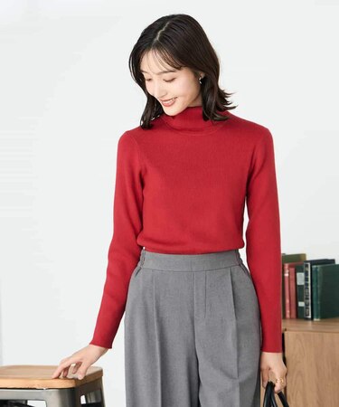 リブタートルニット