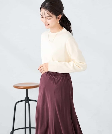 【洗える】プチハイネックニット