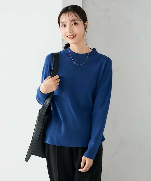 【洗える】プチハイネックニット