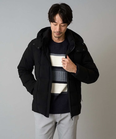 【雑誌MonoMax12月号掲載/ダウン混率90%】デタッチャブルフードストレッチダウンブルゾン【軽量/撥水】