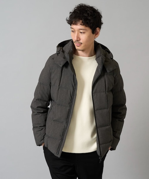 【雑誌MonoMax12月号掲載/ダウン混率90%】デタッチャブルフードストレッチダウンブルゾン【軽量/撥水】