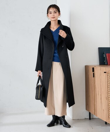 【2WAY】折り返しラペルロングコート