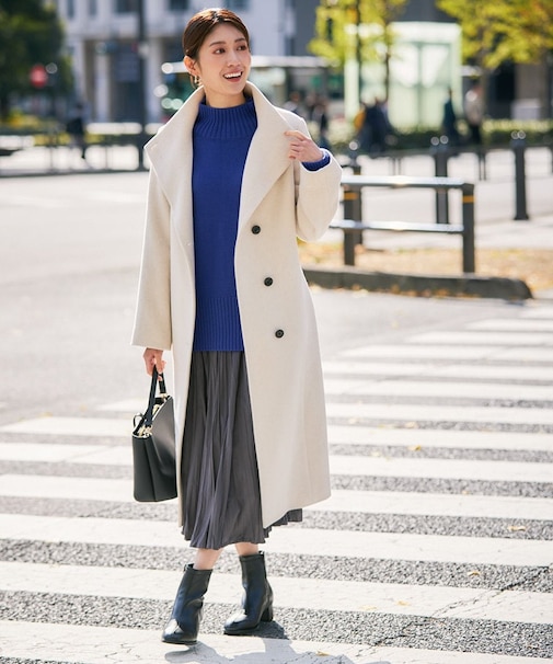 【2WAY】折り返しラペルロングコート