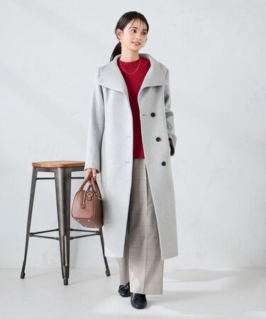 【2WAY】折り返しラペルロングコート