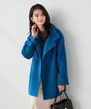 スタンドカラーミディコート