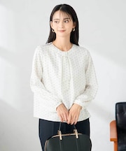 【洗える】バーチャームボウタイブラウス