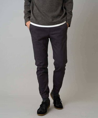 【イージーケア/毛玉になりにくい】スーパーストレッチジョガーパンツ【洗濯機で洗える】