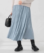 【洗える】フェイクスエードランダムプリーツスカート